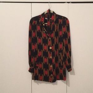 Dvf shirt dress with tie at waist